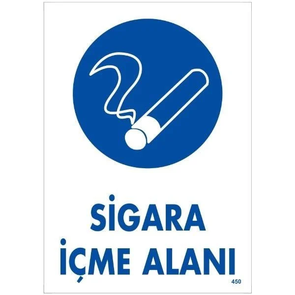 Sigara İçme Alanı Uyarı Levhası blank