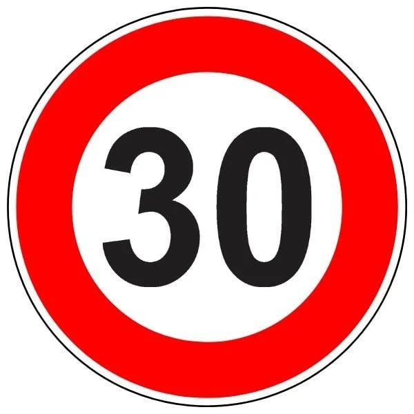 Azami Hız Sınırlaması 30 km Levhası TT-29 Azami Hız Sınırlaması 30 km Levhası TT-29