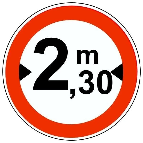 Genişliği 2,30 Metreden Fazla Olan Taşıt Giremez Levhası TT-20 Genişliği 2,30 Metreden Fazla Olan Taşıt Giremez Levhası TT-20
