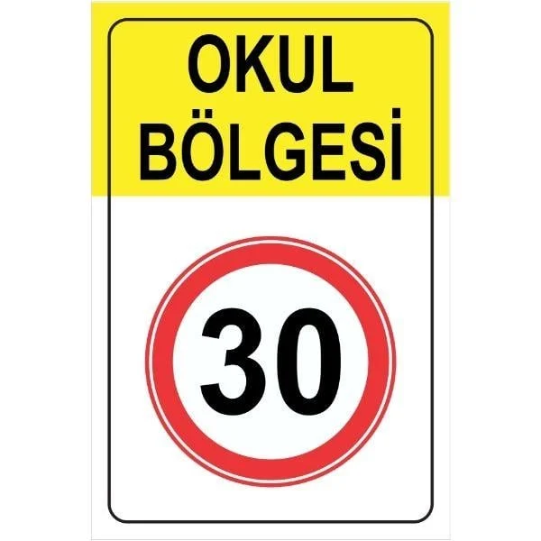 Okul Bölgesi Azami Hız Sınırlaması Levhası TT-29b Okul Bölgesi Azami Hız Sınırlaması Levhası TT-29b