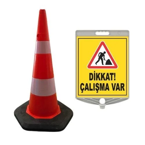 Dikkat Çalışma Var Levhalı Ağırlıklı Duba blank