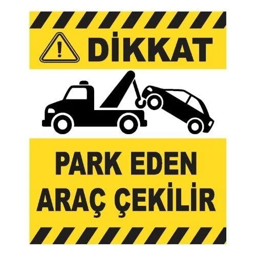 Dikkat Park Eden Araç Çekilir Sticker Yapışkanlı Etiket blank
