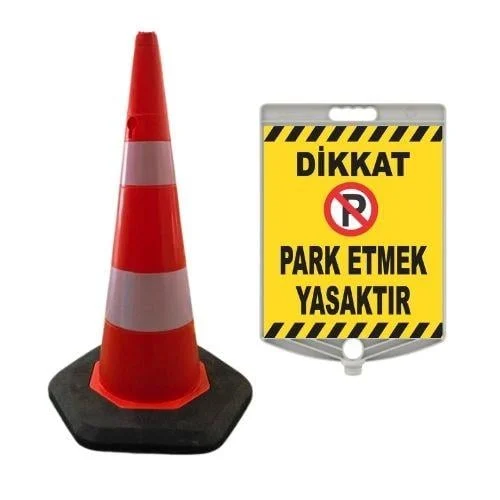Dikkat Park Etmek Yasaktır Levhalı Ağırlıklı Duba blank