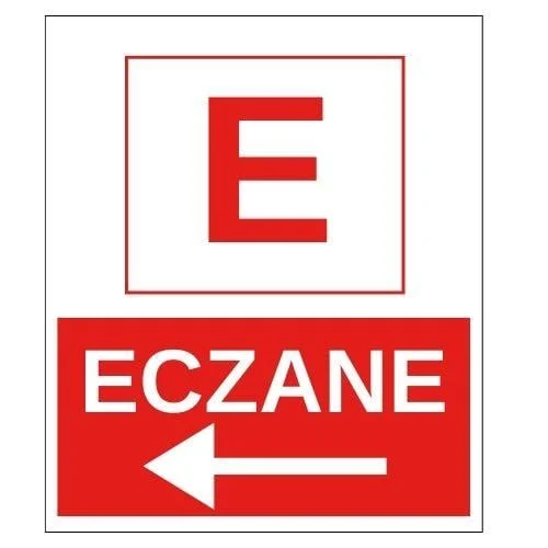 Eczane Sol Ok Sticker Yapışkanlı Etiket Eczane Sol Ok Sticker Yapışkanlı Etiket