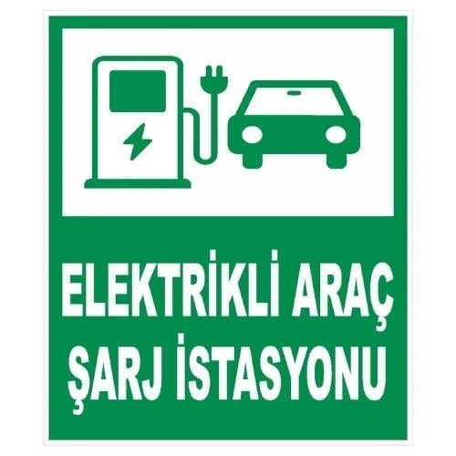 Elektrikli Araç Şarj İstasyonu Sticker Yapışkanlı Etiket blank
