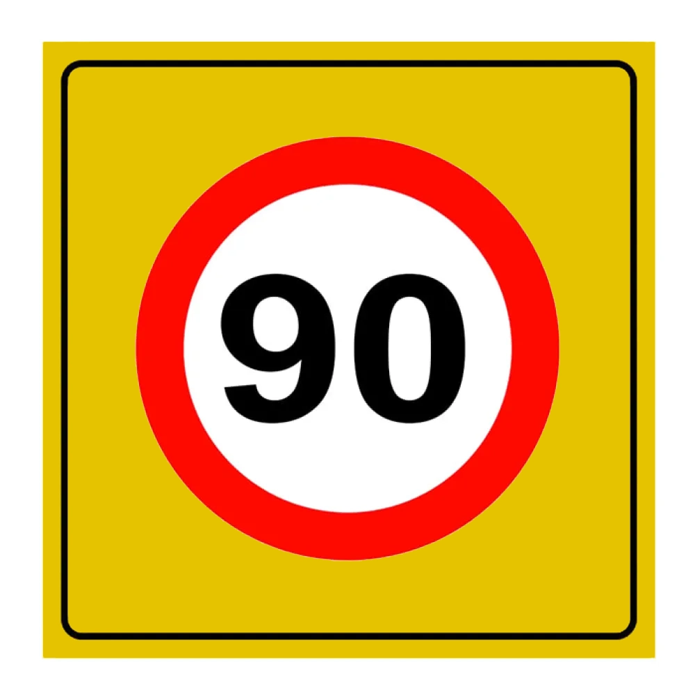 Hız Sınır Levhası Azami Hız Sınırlaması 90 km Levhası Yol Onarım YB-17 Hız Sınır Levhası Azami Hız Sınırlaması 90 km Levhası Yol Onarım YB-17