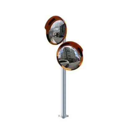 İkili 80 cm Güvenlik Aynası - 3 Metre Galvanizli Direk Set