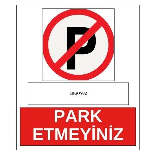 Logolu Park Etmeyiniz Sticker Yapışkanlı Etiket blank