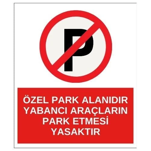 Yabancı Araçların Park Etmesi Yasaktır Sticker Yapışkanlı Etiket blank