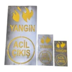 fabrika isg yol çizgi uygulaması boya şablonu acil çıkığ ve yangın boyama figürü