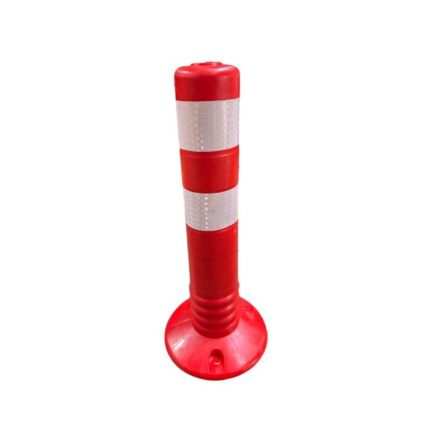 a red cylinder with white tape